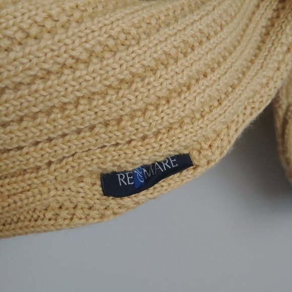 Vintage made in Italy Men's Large merino wool blend thick yellow sweater - Picture 3 of 16